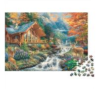 Mountain Cabin Scene_1 1000 Piece Jigsaw Puzzle Adult Stay at Home Activity Logic Skill Puzzle Beautiful Decoration Cardboard 70x50cm/1000pcs