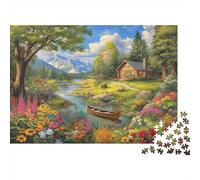 Mountain Cabin Scene_1 1000 Piece Jigsaw Puzzle Cognitive Development For Wall Decoration Cosy Night In Cardboard 70x50cm/1000pcs