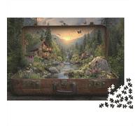 Mountain Cabin Scene_3 1000 Piece Jigsaw Puzzle Cognitive Development For Wall Decoration Cosy Night In Cardboard 38x26cm/1000pcs