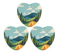 Mountain Camping Car Air Freshener, 3 Pcs Love form Hanging Air Freshener Cards, Long Lasting Fragrance Scented Cards for Car, Home, Office White-style