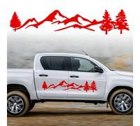 Mountain Car Decals, Cool Auto Stickers Waterproof Vinyl Hood Decal Car Window Stickers Auto Graphics Body Side Door Trunk Decoration for Racing Car SUV Truck Off-Road Vehicle Jeep RV, Red Right