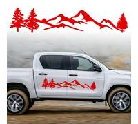 Mountain Car Decals, Cool Auto Stickers Waterproof Vinyl Hood Decal Car Window Stickers Auto Graphics Body Side Door Trunk Decoration for Racing Car SUV Truck Off-Road Vehicle Jeep RV, Red Left