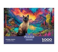 Mountain Cat Scene Jigsaw Puzzles Puzzle for Adults Kids. 1000 Piece Whimsical Challenge Toy Educational Games Home Decoration for Educational Games Gifts 70x50cm/1000pcs