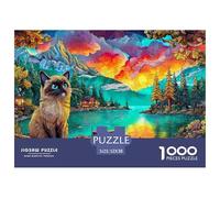 Mountain Cat SceneAwe-Inspiring Jigsaw Puzzles for Adults A 1000-Piece (Advanced) Saga of Impossible, Hard, And Difficult Challenging Puzzle Games for Women & Men - A Bonding Adventure for Adults And
