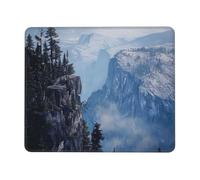 Mountain Cliff Printed Gaming Mouse Pad 8x7.6 Inches, Non-Slip Rubber Base Laptop Mousepad Desk Mat with Stitched Edges for Gamer, Office, Home