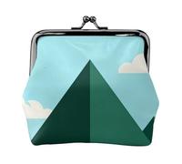 Mountain Cloud Shape Leather Coin Purse for Women-Small Kiss Lock Wallet, Mini Card Holder for Keys Lipstick, Cute Change Purse for Travel
