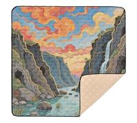 Mountain Clouds Beauty Soft Padded Baby Gym & Activity Mat for Indoor Outdoor 1-Piecing Foldable Baby Play Tummy Time Mat for Baby Toddler Infant, 50'' x 50''alfombra de juego