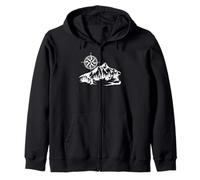 Mountain Compass Hiking Adventure Camper Camping Zip Hoodie