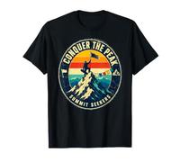 Mountain Conquer The Peak Summit Seekers Climber Home Flag T-Shirt
