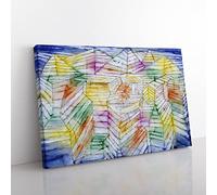 Mountain Construction By Paul Klee Classic Painting Canvas Wall Art Print Ready to Hang, Framed Picture for Living Room Bedroom Home Office Décor, 76x50 cm (30x20 Inch)