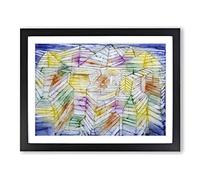 Mountain Construction By Paul Klee Classic Painting Framed Wall Art Print, Ready to Hang Picture for Living Room Bedroom Home Office Décor, Black A3 (46 x 34 cm)