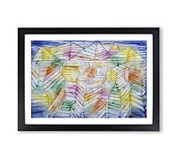 Mountain Construction by Paul Klee Framed Print | A2 Black Framed Wall Art | Ready to Hang | Modern Landscape Picture | Living Room Bedroom Lounge Office