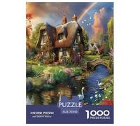 Mountain Cottage Jigsaw Puzzles for Adult Challenging Puzzles The Impossible Challenge 1000 Piece Difficult Hard Jigsaw Puzzles for Man And Woman with Letters on Back 70x50cm/1000pcs