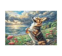 Mountain Cute German Shepherd 1000 Piece Premium Jigsaw Puzzle Adult Jigsaws Educational Game Hobby Home Decor Winter Gift Durable Wooden Cardboard 1000 PCS/75x50cm