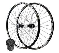 Mountain Cycling Bicycle Wheelset 26/27.5/29 Inch, Aluminum Alloy 32H Sealed Bearing Hubs Mountain Bike Rim 135mm Front&Rear Wheel 7-11 Speed 2070g (Color : Black, Size : 26 in)