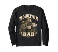 Mountain Dad Best Daddy Bear Hiking Outdoors Papa Nature Long Sleeve T-Shirt