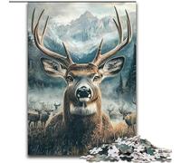 Mountain Deer Adult Jigsaw Puzzles 1000, Pattern Assembly Deal As Gifts for The Whole Family Suitable for And 14 (26x38cm)