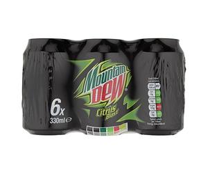 Mountain Dew Citrus Blast Soft Drink Can 6 x 330ml (Pack of 4, Total 24 Cans)