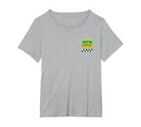 Mountain Dew MTN Dew Racing Green Fire T-Shirt, Women's Plus, Heather Grey, 4X