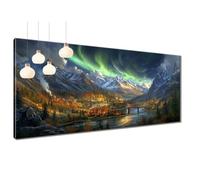 Mountain Diamond Art Kits Adults, 5D Aurora Diamond Painting for Adults Kid, DIY Full Round Drill Crystal Art Rhinestone Embroidery Crafts, Wall Gem Art Painting for Room Decor Gifts 40x80cm T3-919