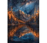 Mountain Diamond Art Kits Adults, 5D Diamond Painting River, DIY Full Drill Cross Stitch Embroidery Crystal Art Kits, Crafts for Adults, Paintings for Home Wall Decor, Gifts for Women 12x16in J-3691