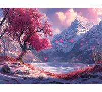 Mountain Diamond Art Kits Adults, 5D Tree Diamond Painting Kits for Adults Beginner, DIY Square Drill Crystal Art Embroidery Cross Stitch Pictures for Home Wall Decor, Gifts for Women 50x40cm L0-403