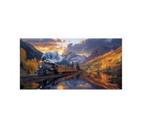 Mountain Diamond Art Kits Adults with Diamond Art Accessories, 5D DIY Crystal Gem Crafts Kits for Kids, Train Rhinestones Paint by Numbers on Canvas 16x32 in, Wall Artwork for Room Decor 2509-6297