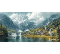 Mountain Diamond Art, Pattern Landscape Diamond Painting Kits for Adults 5D DIY Full Round Drill Gem Crystal Art Kits Crafts for Adults Beginner for Home Decor, Room Decor, Gifts 60 * 120cm -bby2603OH