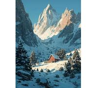 Mountain Diamond Art Winter Diamond Painting Kits for Adults 5D DIY Full Square Drill Cross Stitch Kits for Adults Arts and Crafts for Bedroom Decor, Room Decor, Gifts for Women 28x38 Inch -yym2507X8