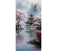Mountain Diamond Painting Kit with Complete Set of Diamond Art Accessories, 5D DIY Full Drill Embroidery Kit, Gazebo Diamante Gems Canvas Wall Art Crafts for Adults, Room Decor 12 x 24Inch DZSH4603