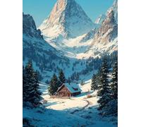 Mountain Diamond Painting Kits for Adults, Pattern Winter Diamond Art 5D DIY Full Square Drill Gem Crystal Art Kits Crafts for Adults, Room Decor, Bedroom Decor, Gifts for Women 12x16 Inch -yym2507RI