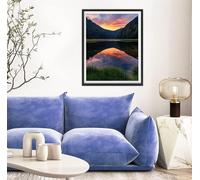 Mountain Diamond Painting Lake 5D Diamond Art Kits Adults for Beginners Crystal Artsequin Art, DIY Full Drill Dots Gem Crafts Kits, Rhinestone Embroidery Cross Stitch for Wall Decor 90x120cm s-1367