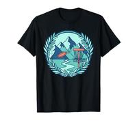 Mountain Disc Golf Scene Flying Disc Basket Course T-Shirt