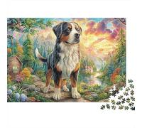 Mountain Dog Scene 1000-Piece Jigsaw Puzzle Highly Playable Puzzle Perfect for Men, Women, Elders & Seniors 70x50cm/1000pcs