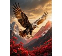 Mountain Eagle Paint by Numbers for Adults Beginners, Adult Paint by Numbers Canvas Kits, DIY Acrylic Painting by Number, Relaxing Creative Hobby for Women, Wall Art Home Decor Gifts 28x36in YT6-31