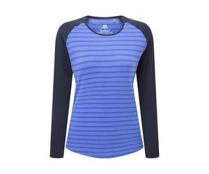 Mountain Equipment ME-007396 Redline LS Women's Tee Colour: Me-02227 Vivid Stripe/Cosmos, Size: 16