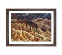 Mountain Erosion In Death Valley Vol.1 Painting Modern Art Framed Print | A3 Walnut Framed Wall Art | Ready to Hang | Modern Landscape Picture | Living Room Bedroom Lounge Office