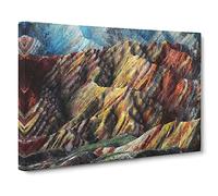 Mountain Erosion In Death Valley Vol.2 Canvas Print | Gallery Wrapped 30mm Frame Wall Art | 30x20 inches | Ready to Hang | Modern Landscape Picture | Living Room Bedroom Lounge Office
