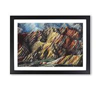 Mountain Erosion in Death Valley Vol.2 Painting Framed Print | A2 Black Framed Wall Art | Ready to Hang | Modern Landscape Picture | Living Room Bedroom Lounge Office