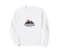 Mountain Escape Adventure Is Out There Logo Outdoor Travel Sweatshirt, Adult Unisex, White, Medium