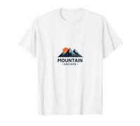 Mountain Escape Adventure Logo Outdoor Travel T-Shirt, Men, White, S