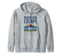 Mountain Escape Adventure Outdoors Loving Nature Hiking Zip Hoodie