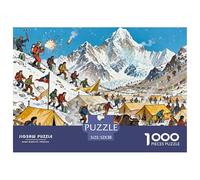 Mountain Everest Base Camp Wooden Jigsaw Puzzle Waterproof 1000 Piece Puzzles for Adults Colourful Challenging Games