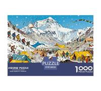 Mountain Everest Base Camp Wooden Jigsaw Puzzle Waterproof 1000 Piece Puzzles for Adults Colourful Educational Games