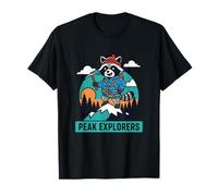 Mountain Explorer Raccoon Hiking Adventure Graphic T-Shirt