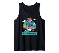 Mountain Explorer Raccoon Hiking Adventure Graphic Tank Top