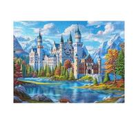 Mountain Fairy Castle 500 Pieces Set Classic Jigsaw Puzzle Basin Peak Fortress Couple Puzzle Partners Logic Skill Wall Decor Easter New Year Gift Eco-friendly Recycled Cardboard 500 PCS