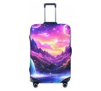 Mountain Falls Milky Way Starry Night Sky Elastic Travel Luggage Cover Suitcase Protector, Print Suitcase Baggage Cover Anti-Scratch