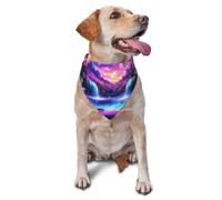 Mountain Falls Milky Way Starry Night Sky Printed Graphic Pet Triangle Scarf For Dogs & Cats, Adjustable Cute Pet Bandana For & Photo Shoots