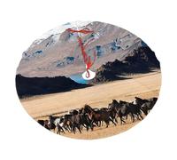 Mountain Farm Horses Printing Christmas Tree Skirt,Winter Xmas Trees Mat Fashion Style For Home Holiday Party Decorations